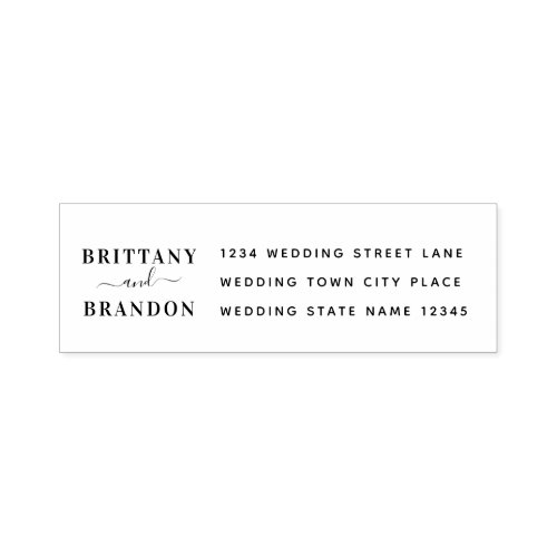 Minimalist Modern White Wedding Return Address Self_inking Stamp