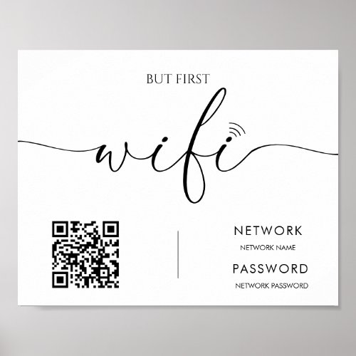 Minimalist Modern WiFi Password Wedding Sign