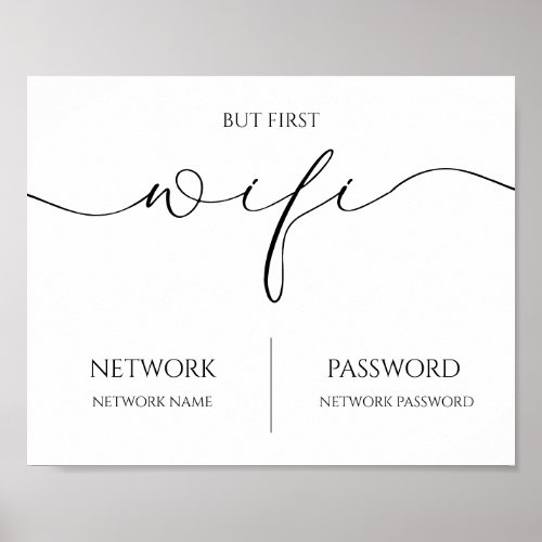 Minimalist Modern WiFi Password Wedding Sign