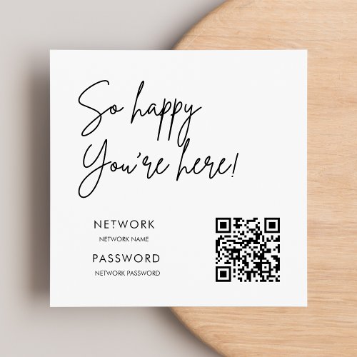 Minimalist Modern WiFi Password Wedding Sign Napkins