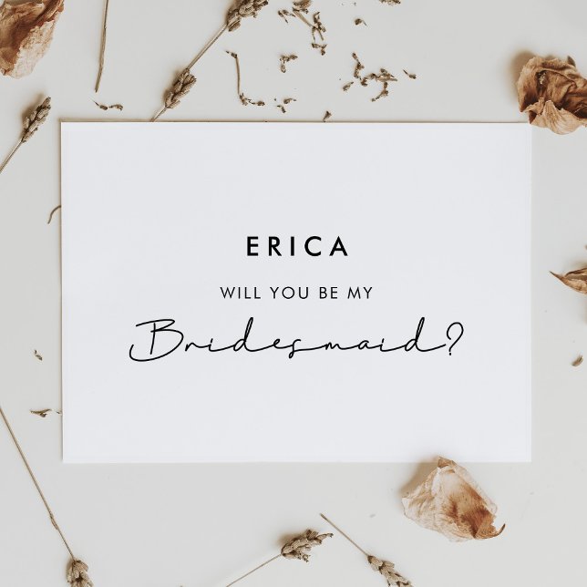 Minimalist modern Will you be my bridesmaid card (will you be my bridesmaid card)
