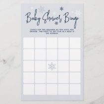 Minimalist modern Winter Baby Shower Bingo Game