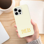 Minimalist Modern Yellow Initial Monogram iPhone 12 Pro Case<br><div class="desc">Pale Yellow Minimalist Modern Initial Monogram Phone Case. Create your own personalized iPhone Case with custom initial name.</div>