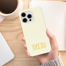 Minimalist Modern Yellow Initial Monogram iPhone 12 Pro Case