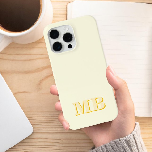 Minimalist Modern Yellow Initial Monogram Case-Mate iPhone Case (Creator Uploaded)