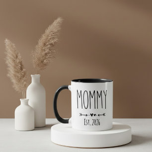Minimalist Mommy Est Year Script Design Mug