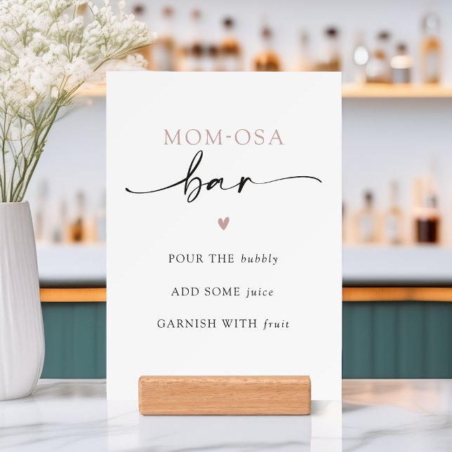 Minimalist Momosa Menu Baby Shower Bar Sign Holder (Creator Uploaded)
