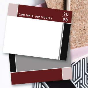 Minimalist Mondrian Modern Color Blocks Graduation Thank You Card