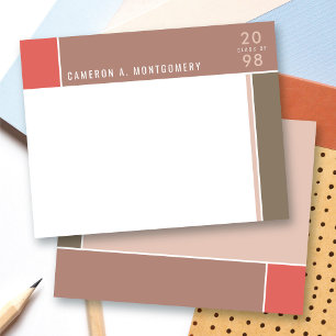 Minimalist Mondrian Modern Color Blocks Graduation Thank You Card