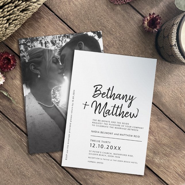 Minimalist mono calligraphy script wedding invitation (Creator Uploaded)