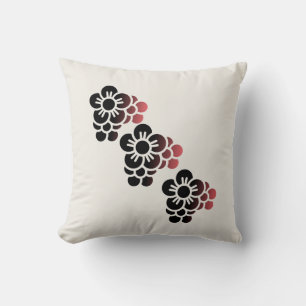 Minimalist Monochrome Floral Pillow – 16x16 Modern