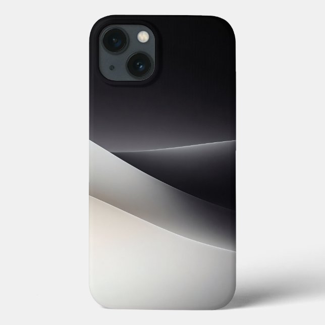 Minimalist Monochrome Flow Phone Case - Elegant Bl (Back)