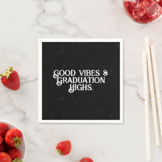 Minimalist Monochrome Graduation Napkins