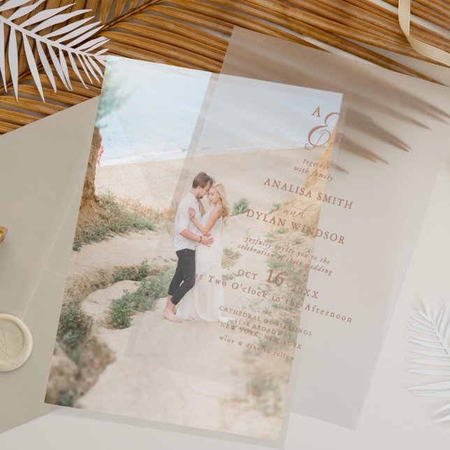 Minimalist Monogram Ampersand Wedding Vellum Invitations (Creator Uploaded)