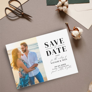 Minimalist Monogram B & W Website QR Code Picture Save The Date