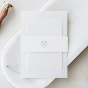 Minimalist Monogram Belly Band   Invitation Wrap