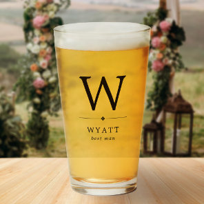 Minimalist Monogram Best Man Glass