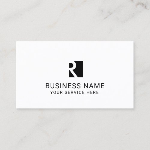 Minimalist Monogram Black Logo Professional Business Card