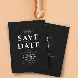 Minimalist Monogram Black White Website QR Code Sa Save The Date