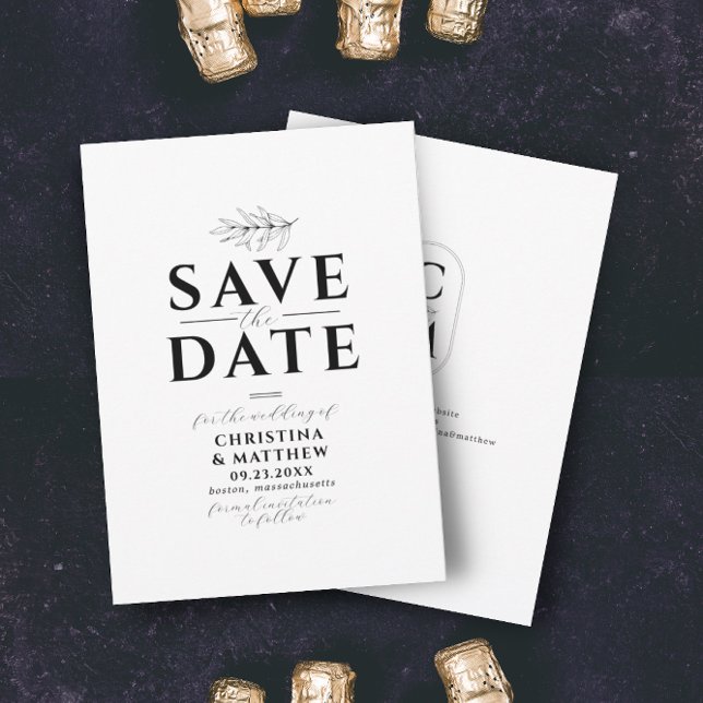 Minimalist Monogram Black White Website QR Code Sa Save The Date (Creator Uploaded)