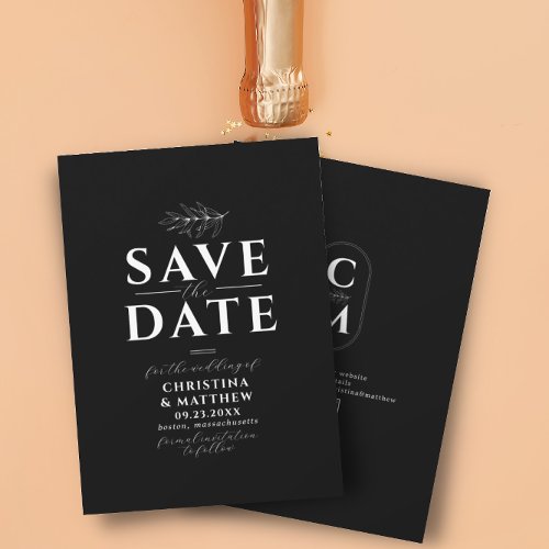 Minimalist Monogram Black White Website QR Code Sa Save The Date