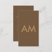 Minimalist Monogram Brown Business Card (Front/Back)