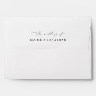 Minimalist Monogram Calligraphy Crest Wedding Envelope