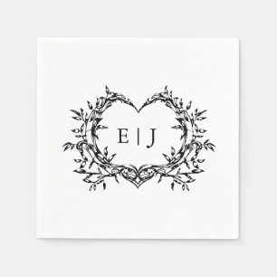 Minimalist Monogram Calligraphy Crest Wedding Napkins