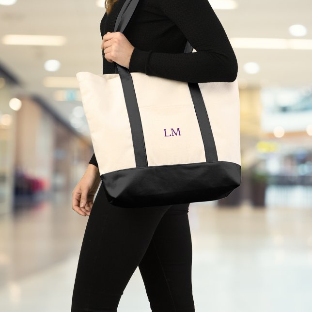 Minimalist Monogram Canvas Tote Bag (Creator Uploaded)