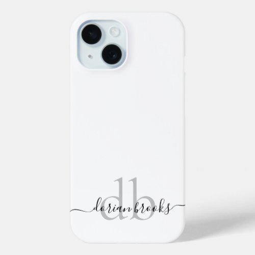 Minimalist Monogram  iPhone 15 Case