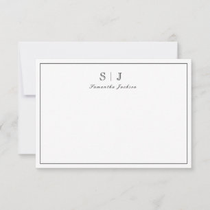 Minimalist Monogram Classic Note Card