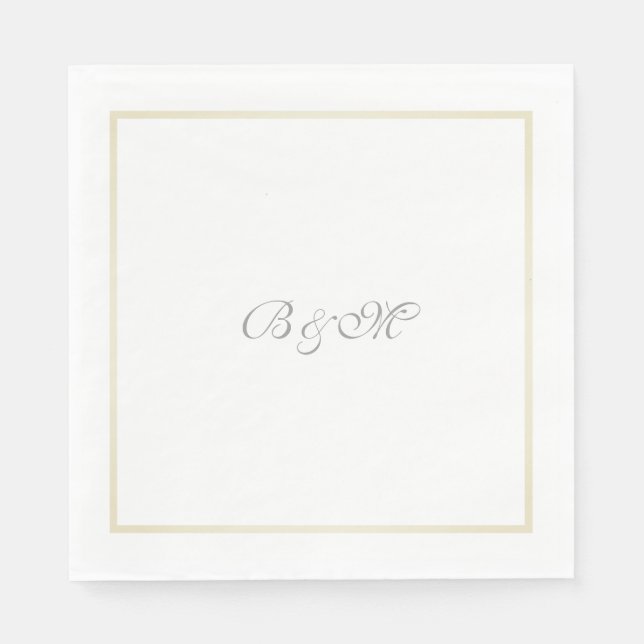 minimalist monogram / couple initials paper napkins (Front)