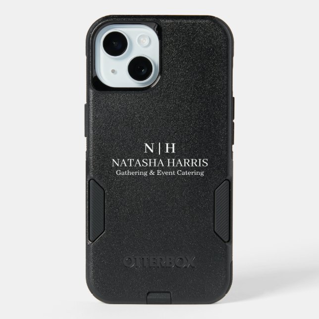 Minimalist Monogram Custom Business Logo iphone  15 Case (Back)