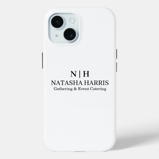 Minimalist Monogram Custom Business Logo iphone  Case-Mate iPhone Case (Back)