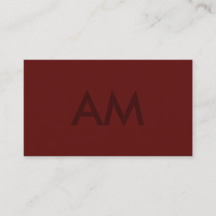 Minimalist Monogram Deep Red Business Card