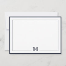Minimalist Monogram Double Border Stationery