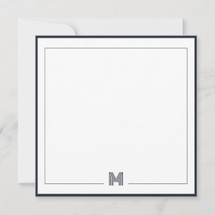Minimalist Monogram Double Border Stationery Note Card