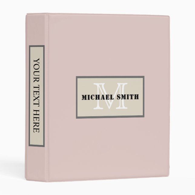 Minimalist Monogram Dust Storm Background Mini Binder (Front/Spine)