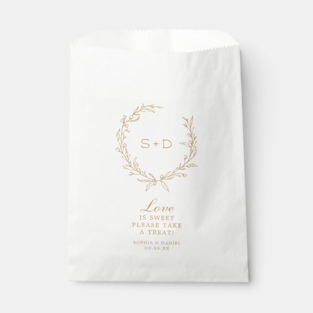 Minimalist Monogram Favor Bag Love is Sweet (Front)