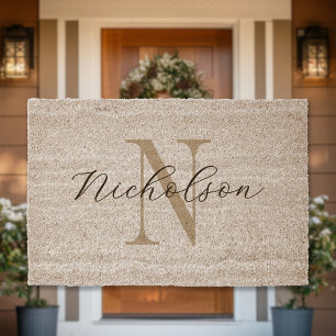 Minimalist Monogram Fiber Doormat