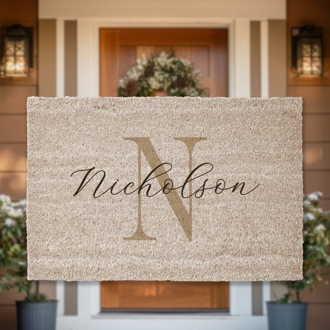 Minimalist Monogram Fiber Doormat (Creator Uploaded)
