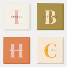 Minimalist Monogram First Name Pink & Orange