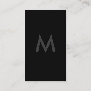 Minimalist Monogram Gray Black Business Card