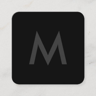 Minimalist Monogram Gray Black Square Business Card
