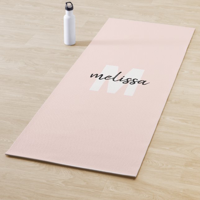 Minimalist Monogram Handwriting Brush Name Yoga Mat (In Situ)