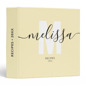 Minimalist Monogram Handwriting Name 3 Ring Binder
