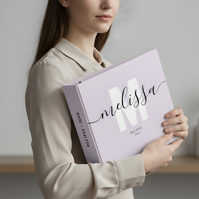 Minimalist Monogram Handwriting Name 3 Ring Binder (Creator Uploaded)