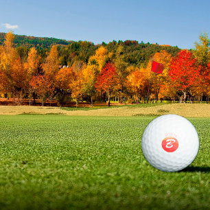 Minimalist monogram initial B orange coral Golf Balls