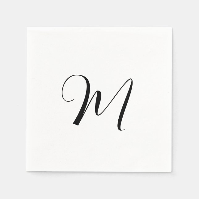 Minimalist Monogram Initial  Napkins (Front)