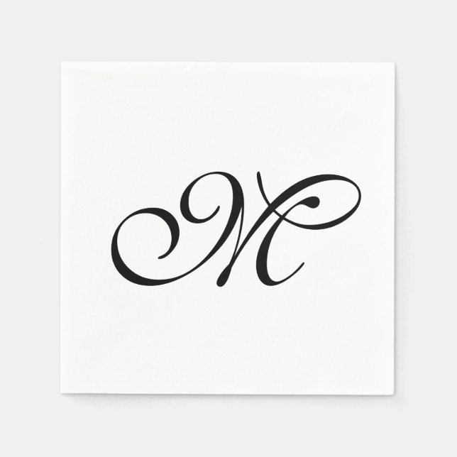 Minimalist Monogram Initial  Napkins (Front)